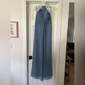Elegant Blue Strapless Gown